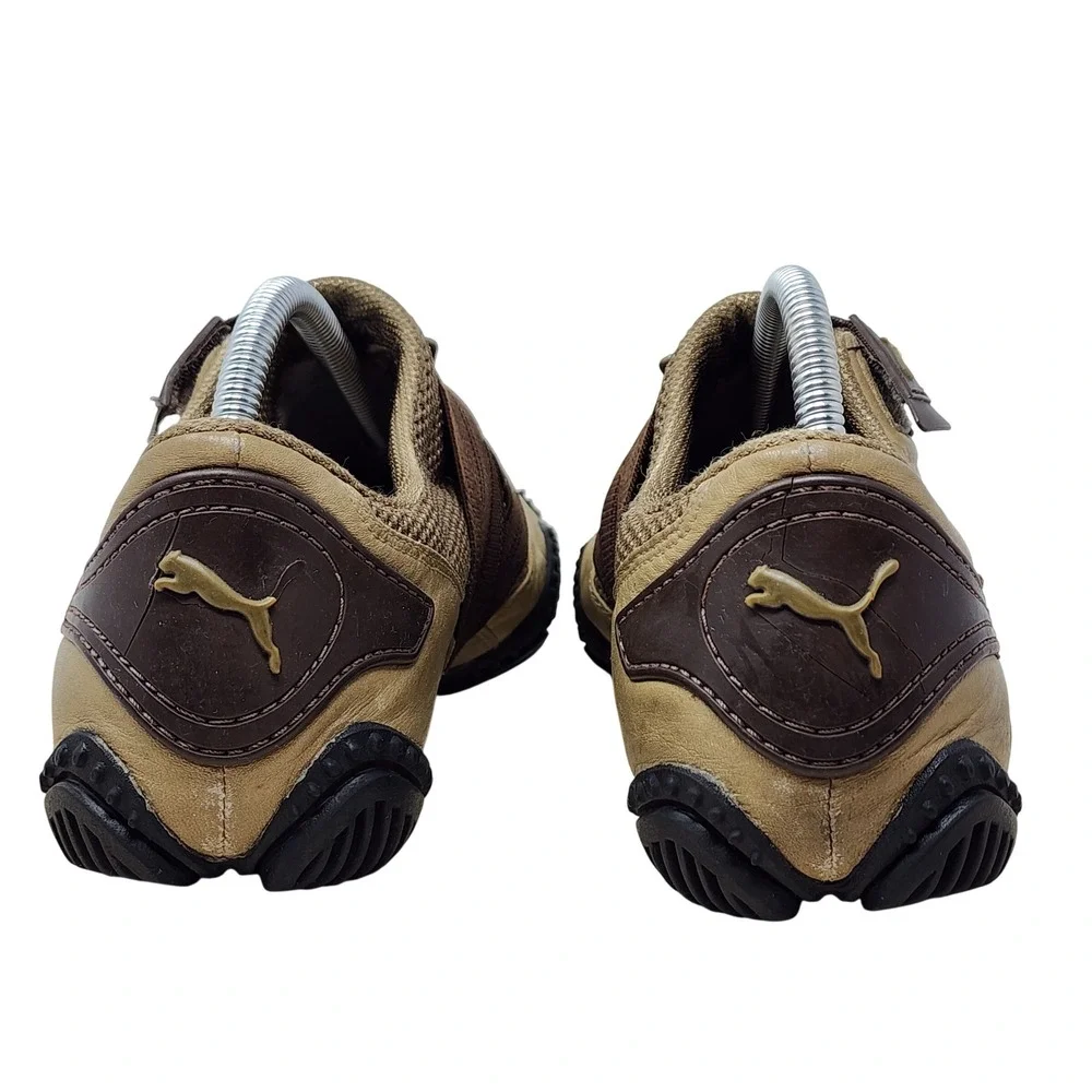 Vtg Puma Mostro‎ Sneakers 8.5 Mens Tan Brown Y2K Cybercore Techwear Shoes Spiked